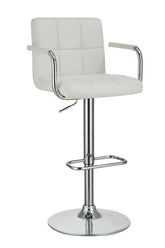 Coaster Palomar Adjustable Height Bar Stool White and Chrome Model 121097